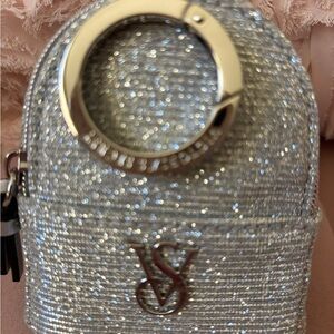 Victoria’s Secret Silver Glitter Mini Backpack Keychain / Purse Charm